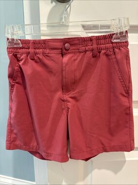 BURLEBO Coral Red Elastic-Waist Kids Shorts